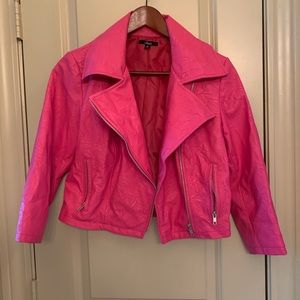 Pink 💕 Moto Style Faux Leather Jacket